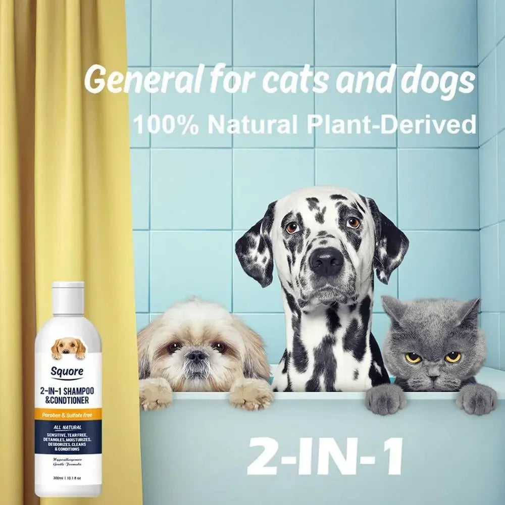 Welpen-Shampoo und -Conditioner, natürliches 2-in-1-Feuchtigkeitsshampoo, feuchtigkeitsspendendes Hundeshampoo für empfindliche Haut, pH-neutral