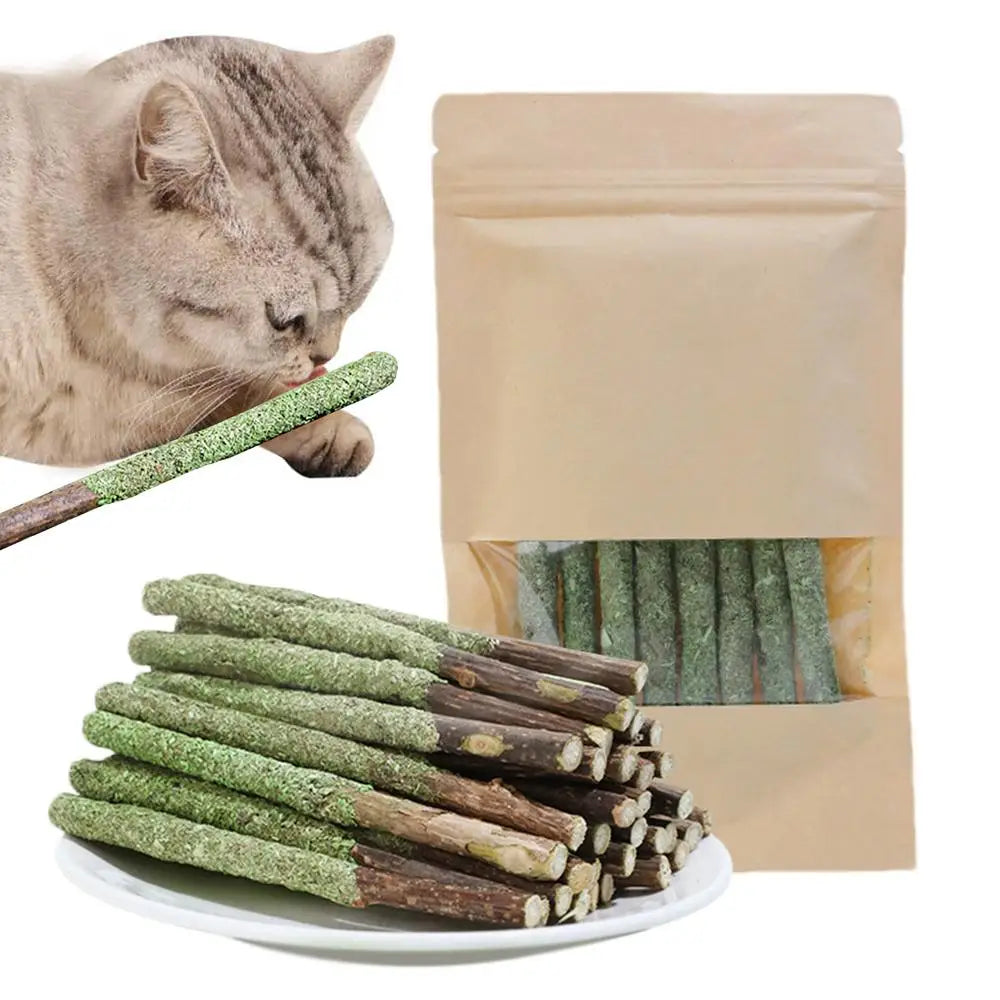 Naturale Matatabi Cat Stick Menta Catturato Morso Emozionato Aste Silvervine Per La Pulizia Dei Denti di Gatto Trattare Fornitura Per Animali Domestici Giocattoli Per Gatti