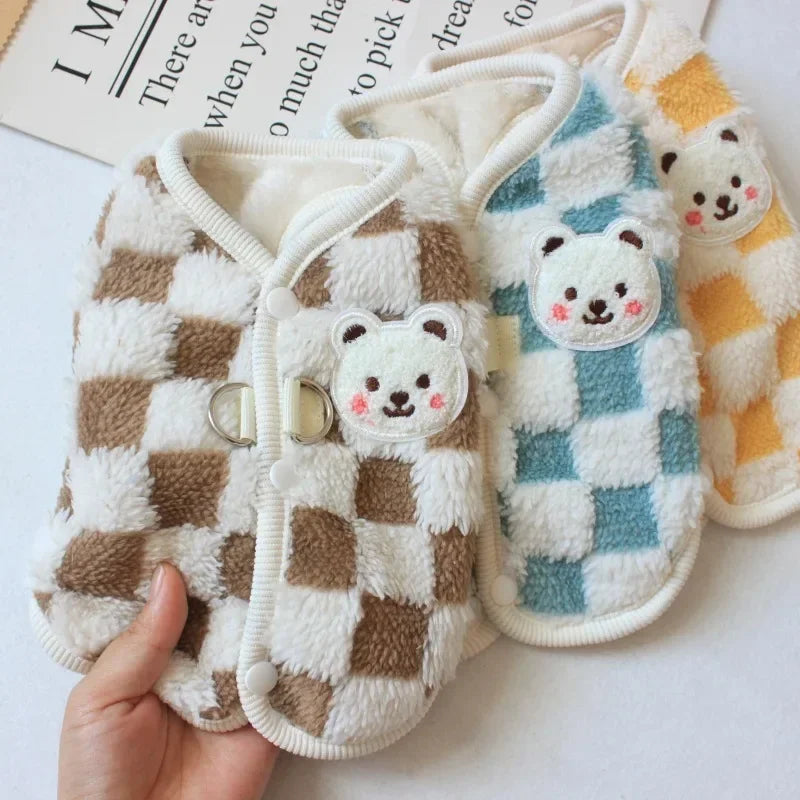 Gilet inverno scacchi/orso