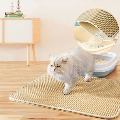 Katzenstreumatte für Haustiere, doppellagige, wasserdichte Katzenstreumatte, Haustier-Streumatte, saubere Pads-Produkte für Katzenzubehör