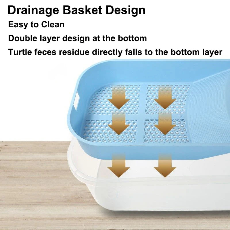 Rettile tartaruga tartaruga Vivarium Box acquario serbatoio allevamento cibo tartaruga scatola di alimentazione con piattaforma di Basking acquario domestico