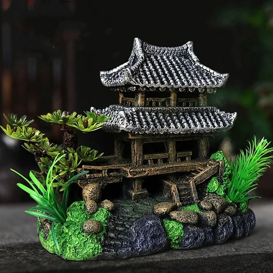 Pagoda decorativa stile antico per acquario