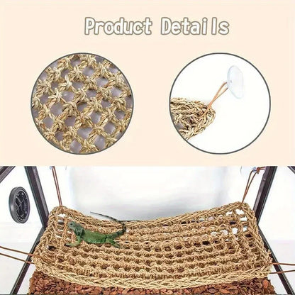 1PC Drago Barbuo Amaca Rettile Lettino per Camaleonte Lucertole Gecko Serpenti Lguana Rettili Geckos Erba Cuscino Pet Letto Altalena
