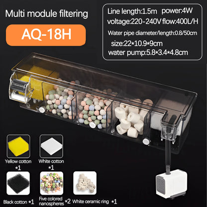 Filtro biochimico superiore multifunzione con pompa per acquario