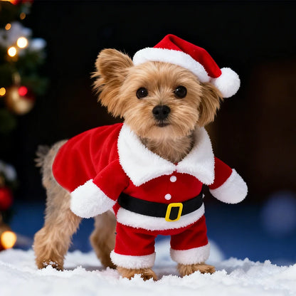 Simpatico cane Babbo Natale vestito costume di Natale per cani di piccola taglia gatti Yorkie vestiti cosplay vestire tuta regali per feste forniture