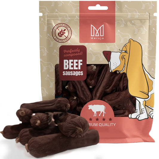 Salsicce di manzo, prelibatezza naturale per un cane, Mersjo, 500g