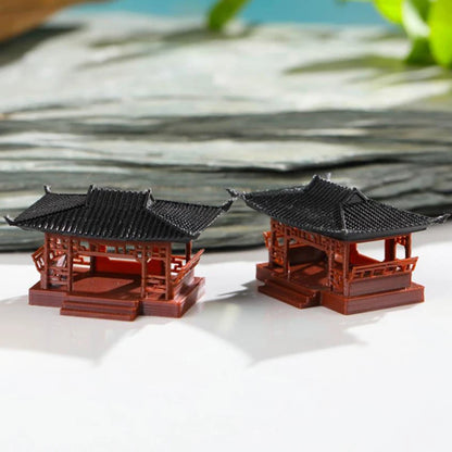 Miniatur-Pavillon-Figur, Bonsai-Ornament, Garten-Dekorationen, Mikro-Landschaft, Pavillon-Statue, Zen-Modell, Garten-Zubehör, Hof-Steingarten