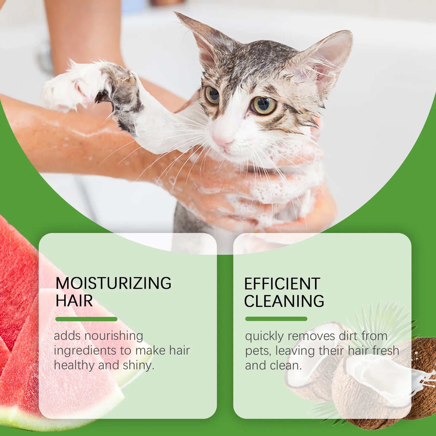 YEGBONG 2-in-1 Erfrischendes Shampoo und Spülung für Haustiere, Juckreiz stillend, feuchtigkeitsspendend, schmutzentfernend, Geruchsbalsam, Duschgel für Hunde