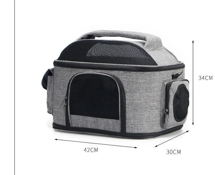 Tinta unita 43 * 31 * 35 cm MeshTravel Gatti e cani Borsa a tracolla pieghevole per animali domestici Borsa per cani