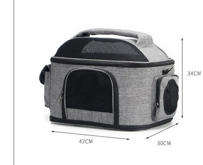 Tinta unita 43 * 31 * 35 cm MeshTravel Gatti e cani Borsa a tracolla pieghevole per animali domestici Borsa per cani