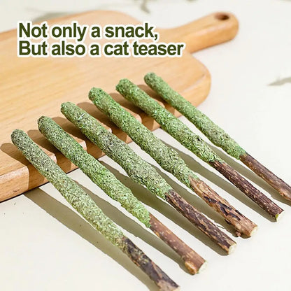 Naturale Matatabi Cat Stick Menta Catturato Morso Emozionato Aste Silvervine Per La Pulizia Dei Denti di Gatto Trattare Fornitura Per Animali Domestici Giocattoli Per Gatti