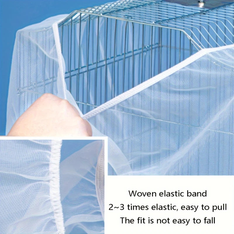 Copertura per gabbia per uccelli in poliestere resistente da 1 pezzo, copertura per gabbia per animali domestici in rete antiusura, zanzariera antipolvere in rete piccola per gabbia per uccelli