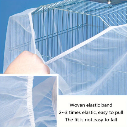 Copertura per gabbia per uccelli in poliestere resistente da 1 pezzo, copertura per gabbia per animali domestici in rete antiusura, zanzariera antipolvere in rete piccola per gabbia per uccelli