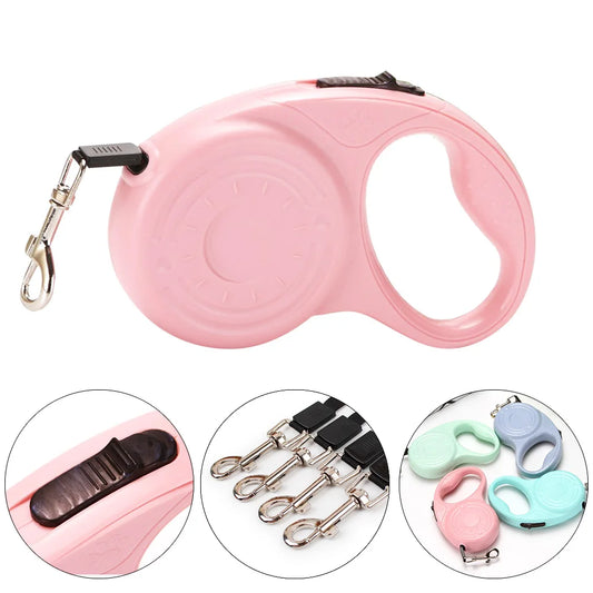 Guinzaglio per cani da 3 m 5 m per cani di piccola taglia media Gatti Escursionismo all'aperto Corda estensibile retrattile automatica Chihuahua Bulldog Forniture per animali domestici