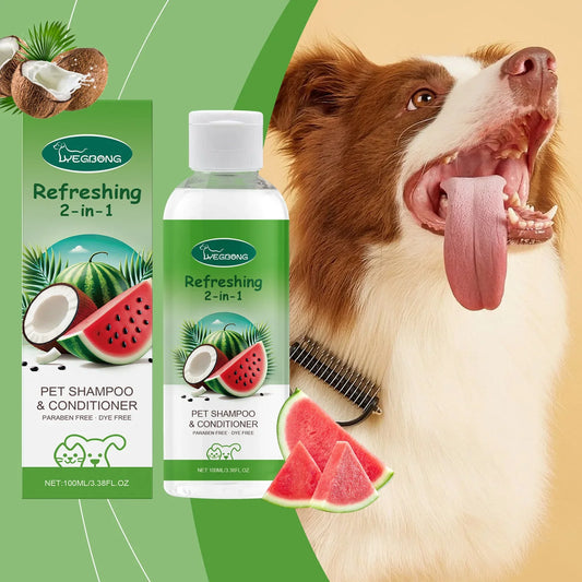 YEGBONG Shampoo e balsamo per animali domestici rinfrescante 2 in 1 Prurito Idratante per la pelle Balsamo per la rimozione degli odori dello sporco Gel doccia per cani