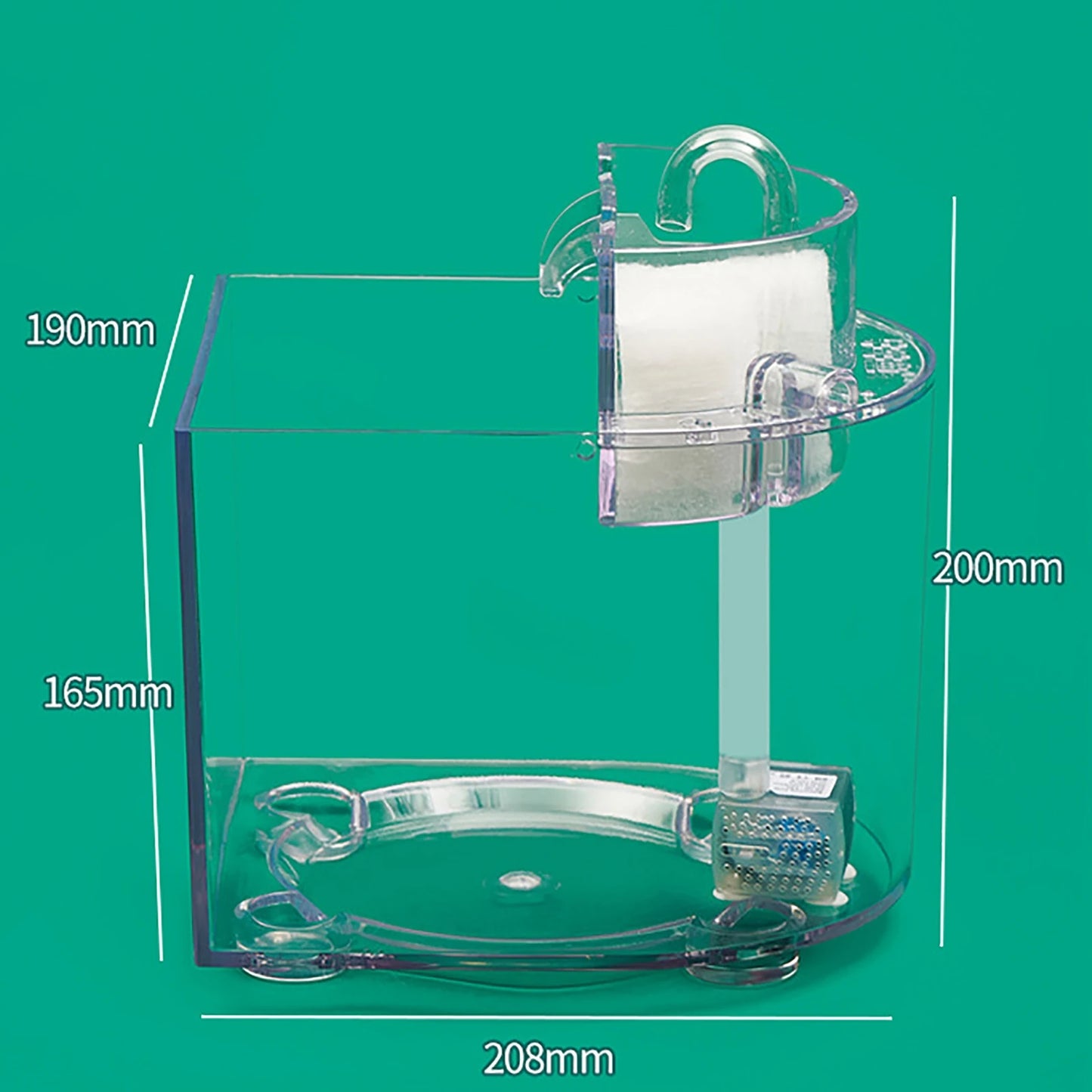 Mini-Tisch-Aquarienset mit Filterdeckel, Wasserpumpe 2,5 W, Tauchpumpe, umweltfreundliches transparentes Aquarium, Heimdekoration