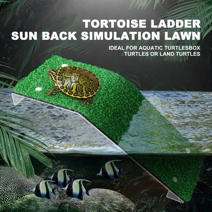 Schildkrötenplattform Simulation Rasenrampe Schildkrötenruheterrasse Reptilienrasen Kletterleiter Aquatische Schildkröte Tank Zubehör
