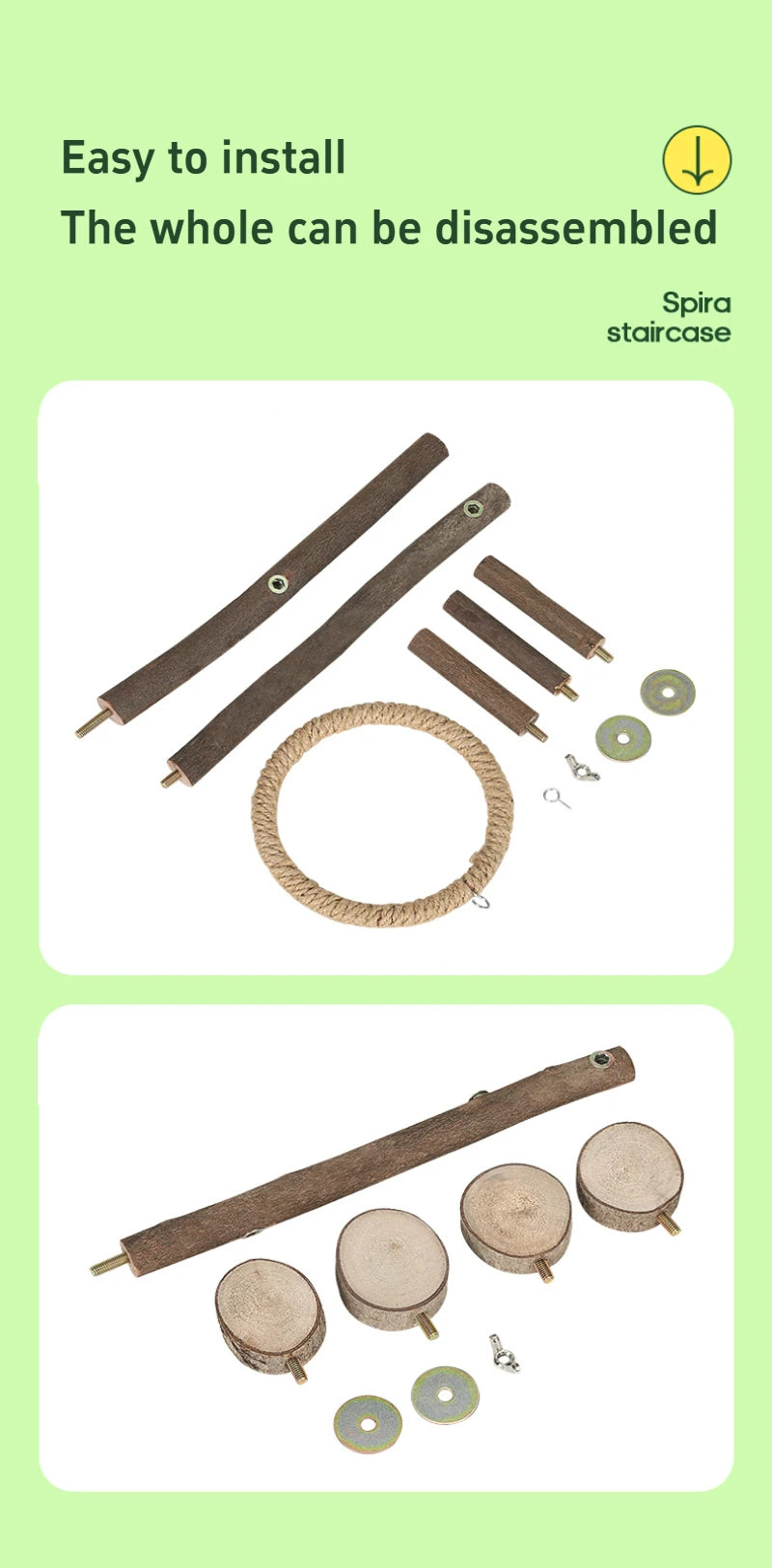 Gabbia per pappagalli Altalena Giocattolo Scaletta Giocattolo da masticare per uccelli da compagnia Filo di cotone appeso per uccello Noia Gabbia per rompere il cerchio sospeso Giocattolo