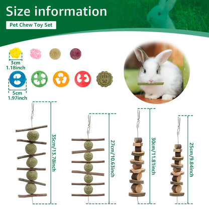 23 Pz Conigli Giocattoli Da Masticare Legno Piccolo Animale Domestico Noia Breaker Gabbia Accessori Pet Dente Rettifica Snack Cavia Drago Gatto Giocattolo Divertimento