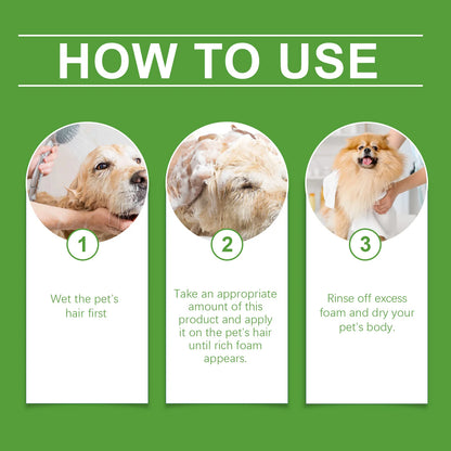 YEGBONG 2-in-1 Erfrischendes Shampoo und Spülung für Haustiere, Juckreiz stillend, feuchtigkeitsspendend, schmutzentfernend, Geruchsbalsam, Duschgel für Hunde
