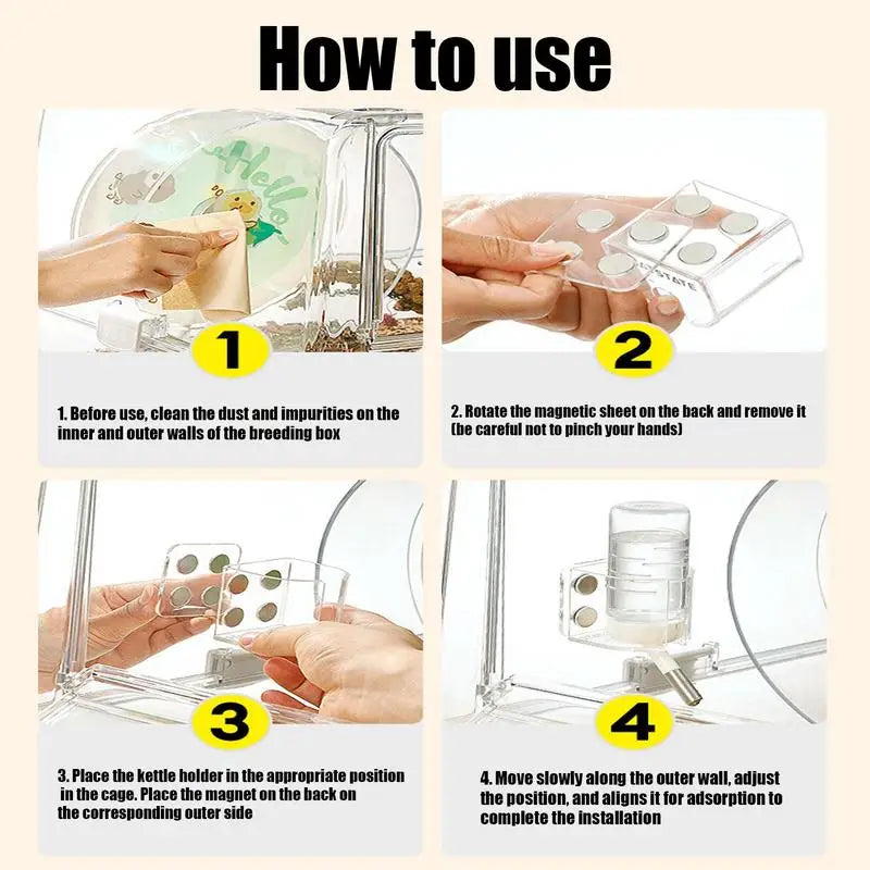 Beverino magnetico per roditori - gabbia plexiglass