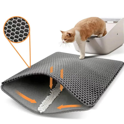 Katzenstreumatte für Haustiere, doppellagige, wasserdichte Katzenstreumatte, Haustier-Streumatte, saubere Pads-Produkte für Katzenzubehör