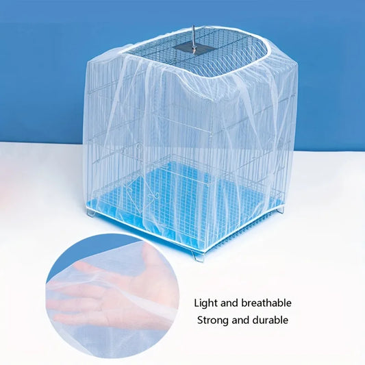 1PC Durable Polyester Bird Cage Cover, Anti-Wear Mesh Pet Cage Cover, Small Mesh Dustproof Mosquito Net for Bird Cage
