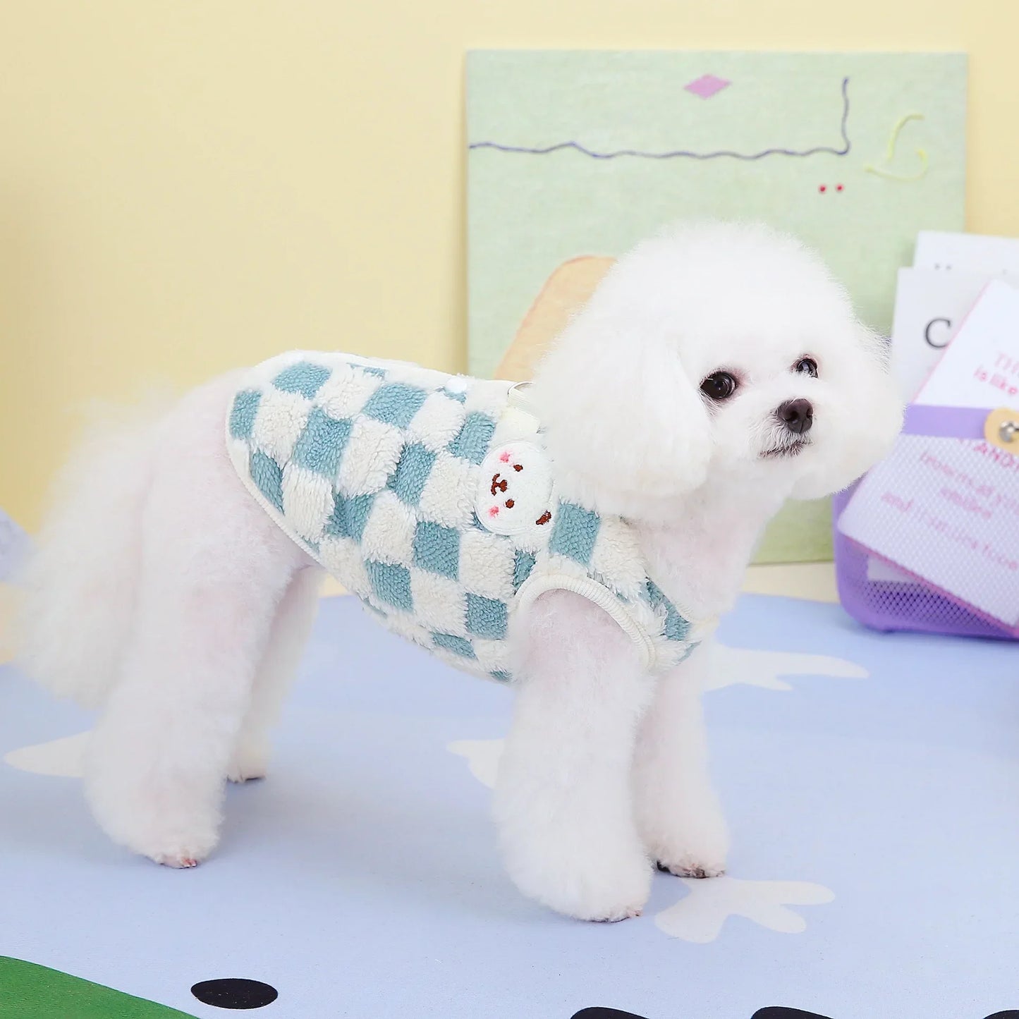 Gilet inverno scacchi/orso