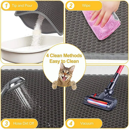Katzenstreumatte für Haustiere, doppellagige, wasserdichte Katzenstreumatte, Haustier-Streumatte, saubere Pads-Produkte für Katzenzubehör