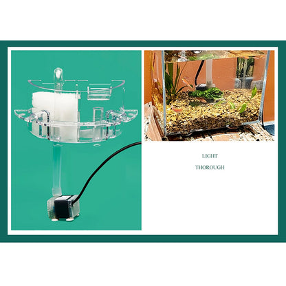 Mini-Tisch-Aquarienset mit Filterdeckel, Wasserpumpe 2,5 W, Tauchpumpe, umweltfreundliches transparentes Aquarium, Heimdekoration