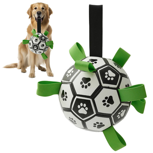 Pallone da calcio con cinghie per cani