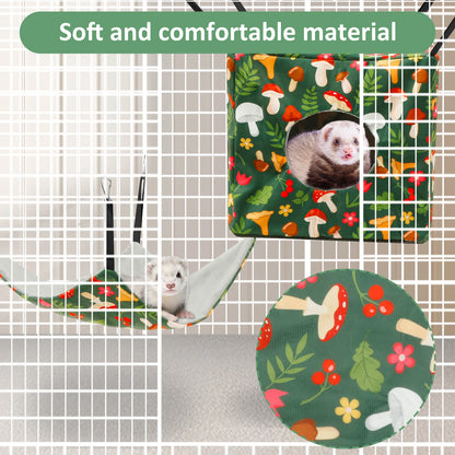 4 Stück Hamster-Hängematten-Set waschbar Meerschweinchen-Versteck weiches Bett Frettchen hängendes Nest für Eichhörnchen Gleiter Chinchilla