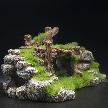 Aquarium Rockery Hideaway Aqua Höhlen Multifunktionale Brücke Ornament Aquarium Dekoration für Tisch Desktop Dekorativ