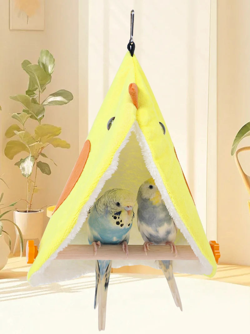 Weicher Plüsch-Vogelpapageiennest Vogelpapagei-Hängematte Sittich Hängebetthaus Höhlenkäfig Hütte Zelt Spielzeug Vogelkäfig Zubehör