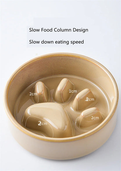 Nuova ciotola per Slow Food ciotola per alimenti in ceramica per cani e gatti ciotola per Slow Food forniture per animali domestici alimentatore antiurto Anti soffocamento