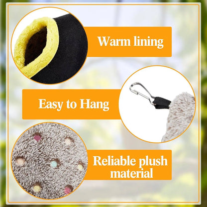 Casetta per uccelli Nido per uccelli di piccole dimensioni Pappagallo Caldo nido per uccelli in peluche Nido foderato in pile per uccelli Nido per pappagalli Gabbia sospesa Nido per uccelli all'uovo