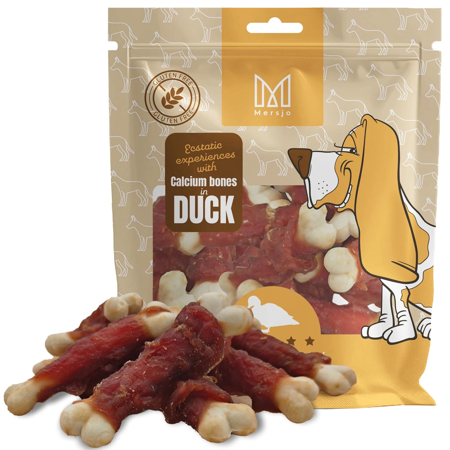 Limettentwürfel mit Ente, natürlicher Hundeleckerbissen, getreidefrei, Mersjo, 500g