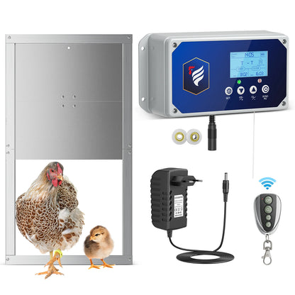 Scatola di controllo per porta di pollo,porta automatica per pollo,porta per pollo con telecomando e timer e sensibile alla luce, trazione da 4 kg