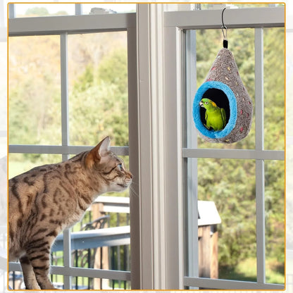 Casetta per uccelli Nido per uccelli di piccole dimensioni Pappagallo Caldo nido per uccelli in peluche Nido foderato in pile per uccelli Nido per pappagalli Gabbia sospesa Nido per uccelli all'uovo