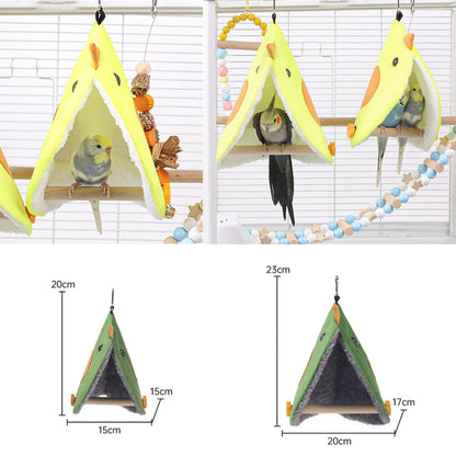 Weicher Plüsch-Vogelpapageiennest Vogelpapagei-Hängematte Sittich Hängebetthaus Höhlenkäfig Hütte Zelt Spielzeug Vogelkäfig Zubehör