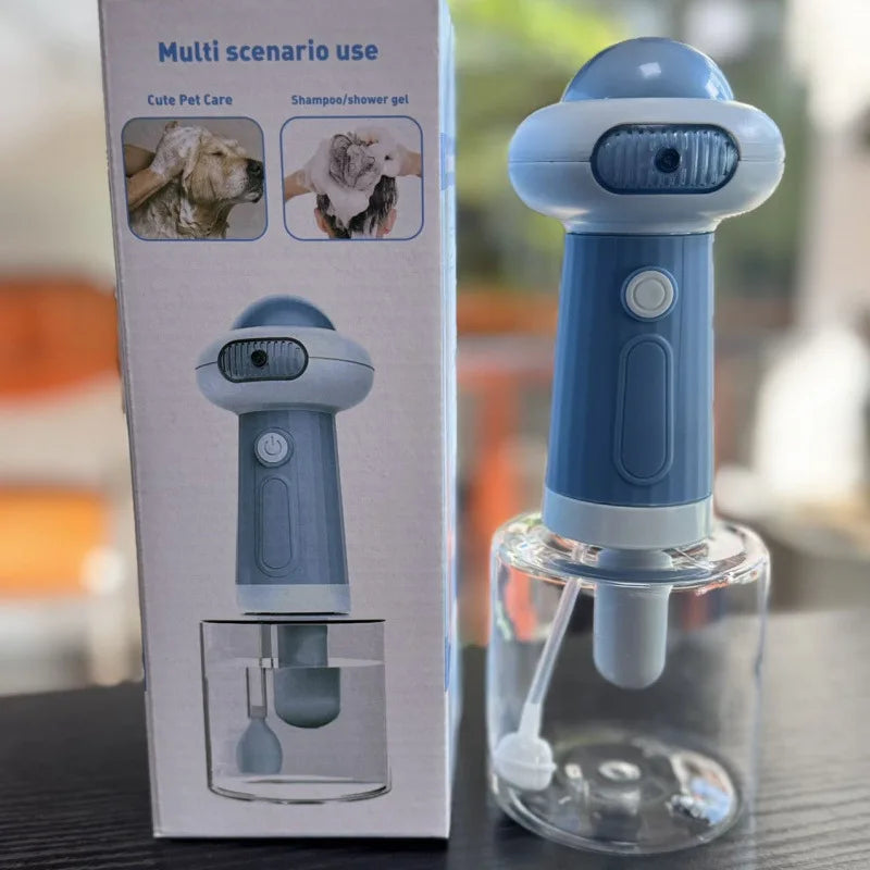 Creatore di bolle schiumogeno per shampoo per animali domestici per cani e gatti, utilizzato durante il bagno per creare schiuma con shampoo.