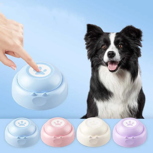 Pulsanti di comunicazione per cani Pulsante di registrazione vocale per cicalino di addestramento per animali domestici Riproduzione di registrazione di 30 secondi Regalo divertente per animali domestici parlanti