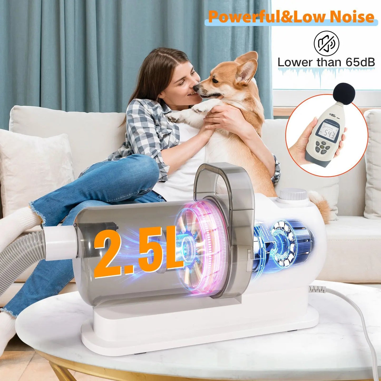Toelettatrice multifunzionale per animali domestici e aspirazione sottovuoto all-in-one Set per toelettatura animali domestici con spinta da barba e spazzola per pettinare Per cani e gatti