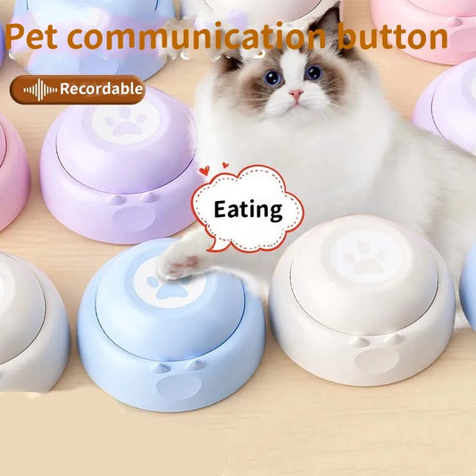 Pulsanti di comunicazione per cani Pulsante di registrazione vocale per cicalino di addestramento per animali domestici Riproduzione di registrazione di 30 secondi Regalo divertente per animali domestici parlanti