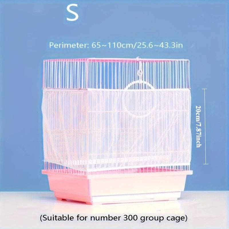 Copertura per gabbia per uccelli in poliestere resistente da 1 pezzo, copertura per gabbia per animali domestici in rete antiusura, zanzariera antipolvere in rete piccola per gabbia per uccelli