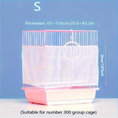 Copertura per gabbia per uccelli in poliestere resistente da 1 pezzo, copertura per gabbia per animali domestici in rete antiusura, zanzariera antipolvere in rete piccola per gabbia per uccelli