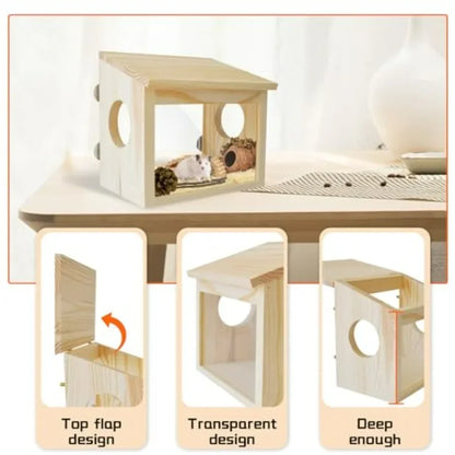 Sichtbare Grabekiste für Hamster mit Sandbadewanne und Acrylplattenzubehör für Zwerghamster, syrische Hamster, Mäuse, Rennmäuse, Lemminge