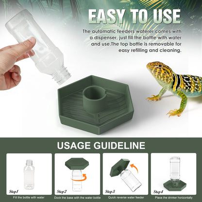 Wasserspender für Reptilien, Wassernapf, Futterzubehör, geeignet für Eidechsen, Schildkröten, Geckos, Terrarien-Zubehör