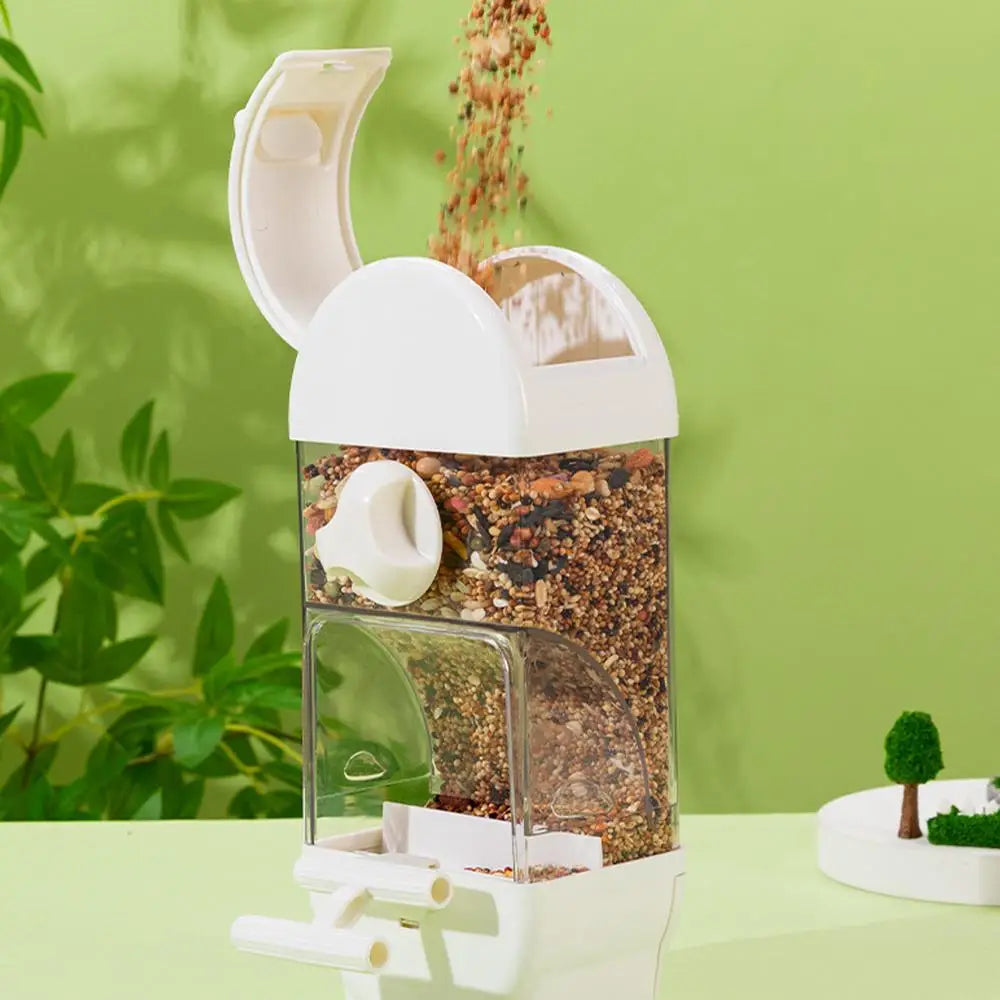 Mangiatoia per uccelli Distributore d'acqua Mangiatoia per parrocchetti a forma di casa Mangiatoia per uccelli intelligente Gabbia per bere contenitore per alimenti anti-fuoriuscita di grande capacità