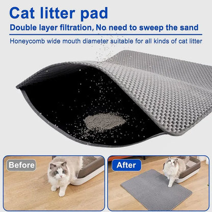 Katzenstreumatte für Haustiere, doppellagige, wasserdichte Katzenstreumatte, Haustier-Streumatte, saubere Pads-Produkte für Katzenzubehör